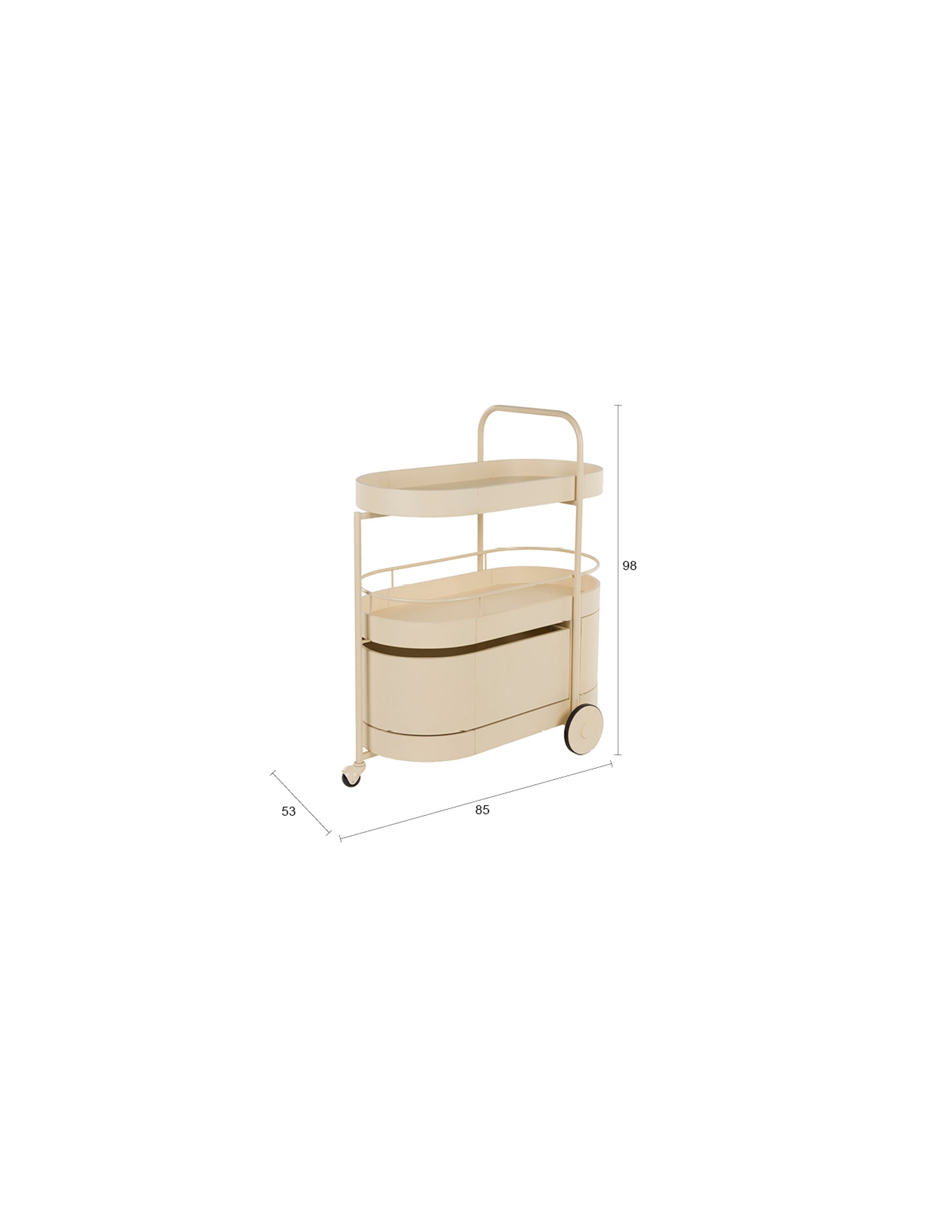 Zuiver Wim Beige Drinks Trolley